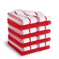 KitchenAid Albany Dishcloth 8 Pack Set Passion Red/White 12""""x12""""