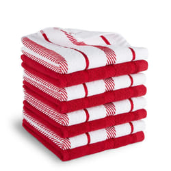 KitchenAid Albany Dishcloth 8 Pack Set  Passion Red/White  12""""x12""""