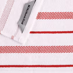 KitchenAid Albany Dishcloth 8 Pack Set  Passion Red/White  12""""x12""""