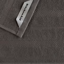 KitchenAid Albany Dishcloth 8 Pack Set  Charcoal Grey/White  12""""x12""""
