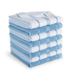 KitchenAid Albany Dishcloth 8 Pack Set  Blue Velvet/White  12""""x12""""
