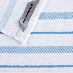 KitchenAid Albany Dishcloth 8 Pack Set  Blue Velvet/White  12""""x12""""