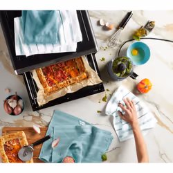 KitchenAid Albany Kitchen Towel 4-Pack Set  Mineral Water Aqua/White  16""""x26""""