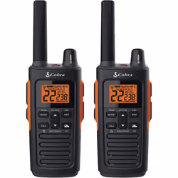 Cobra RX680 Waterproof Walkie Talkies - Rechargeable 60 Preset Channels Long Range 38-Mile Two-Way Radio Set (2-Pack) Black ...