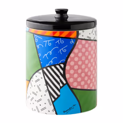 Enesco Disney by Britto Mickey Mouse Cookie Jar Canister  95 Inch  Multicolor