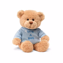 Enesco GUND It?s a Boy TShirt Teddy Bear Stuffed Animal Plush, Blue, 12?, Tan 15418