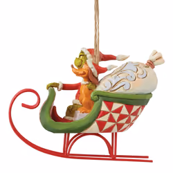 Enesco Jim Shore Dr. Seuss The Grinch and Max in Sleigh Hanging Orname