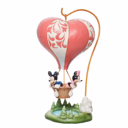 Enesco Disney Traditions by Jim Shore Mickey and Minnie Mouse in HeartShaped Air Balloon Figurine 1075 Inch Multicolor