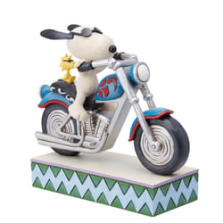 Enesco Peanuts Collection by Jim Shore Snoopy and Woodstock Riding a Motorcycle Figurine- Stone Resin Hand Crafted Painted Collectible Peanuts Snoopy