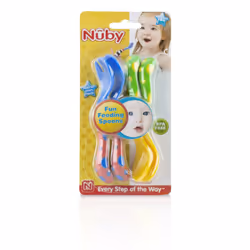 Nuby Fun Feeding Spoons & Forks 2-Pack (one size, YellowBlue)
