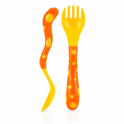 Nuby Fun Feeding Spoons & Forks 2-Pack (one size, YellowBlue)