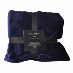 Lauren Ralph Lauren Plush Micromink Blanket - Navy - Queen / Full