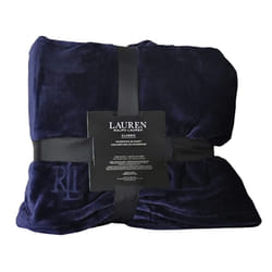 Lauren Ralph Lauren Plush Micromink Blanket - Navy - Queen / Full