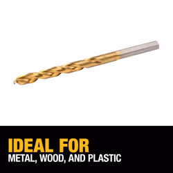 DEWALT DW1316 1/4-Inch Titanium Nitride Split Point Twist Drill Bit Gold