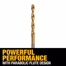 DEWALT DW1316 1/4-Inch Titanium Nitride Split Point Twist Drill Bit Gold