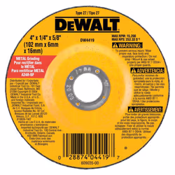 Black & Decker DW4419 1/4"""" Thick Grinding Wheel with 4"""" Diameter and 5/8"""" Arbor