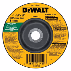 DEWALT DW4429 4-Inch by 1/4-Inch by 5/8-Inch Concrete/Masonry Grinding Wheel
