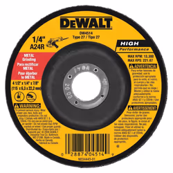 DEWALT DW4514 1/4 Thick Grinding Wheel with 4-1/2 Diameter and 7/8 Arbor