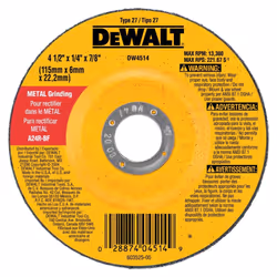 DEWALT DW4719 7-Inch-by-1/4-Inch-by-7/8-Inch General Purpose Metal Grinding Wheel
