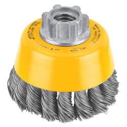 Dewalt DW4910 5 Pack 3-Inch by 5/8-Inch-11 Knotted Cup Brush/Carbon Steel .020-Inch