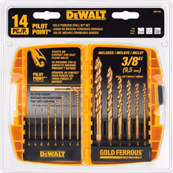 DEWALT DW1169 14-Piece Pilot-Point Twist Drill Bit Assortment