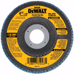 DEWALT Flap Disc Zirconia 4-1/2-Inch by 7/8-Inch 40-Grit (DW8306)