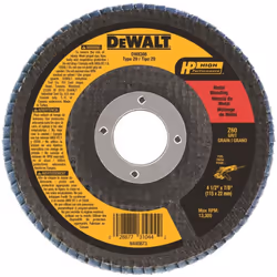 DEWALT Flap Disc Zirconia 4-1/2-Inches x 7/8-Inches 60-Grit (DW8308)