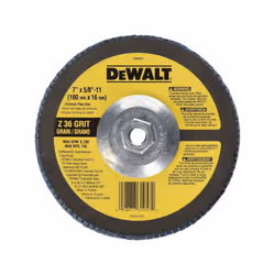 DEWALT DW8327 7-Inch by 5/8-Inch-11 36 Grit Zirconia Angle Grinder Flap Disc
