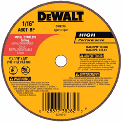 DeWalt DW8719 A60T Wheel 4-Inch X 1/16-Inch X 3/8-Inch