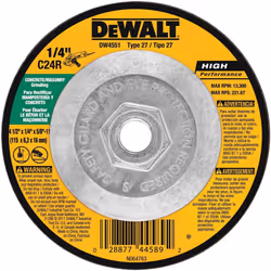 DEWALT DW4551 Masonry Grinding Wheel  5/8-11-Inch Arbor  4-1/2-Inch by 1/4-Inch
