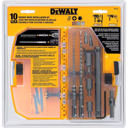 DeWalt DW5366 10-Piece SDS Plus Rock Carbide Anchor Drive Installation Kit
