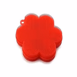 Norpro Red Flower-Shaped Silicone Dish Brush Scrubber