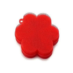 Norpro Red Flower-Shaped Silicone Dish Brush Scrubber