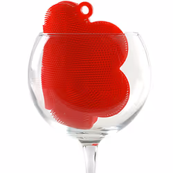 Norpro Red Flower-Shaped Silicone Dish Brush Scrubber