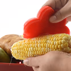 Norpro Red Flower-Shaped Silicone Dish Brush Scrubber