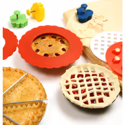 Norpro Silicone Mini Pie Pan Shields  Set of 4  6 inch  Red