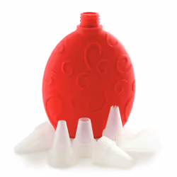 Norpro NOR3556 Silicone Icing DECORTR W6 Tips   Red