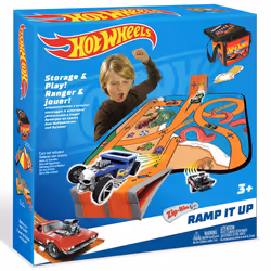 Hot Wheels Tara Toy: ZipBin Ramp It Up - Unzip to Convert Into A 21""""x21"""" Racetrack Playmat & Car Ramp  Storage & Play   ...