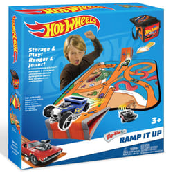 Hot Wheels Tara Toy: ZipBin Ramp It Up - Unzip to Convert Into A 21""""x21"""" Racetrack Playmat & Car Ramp  Storage & Play  Toy Car Box  Kids Ages 3+