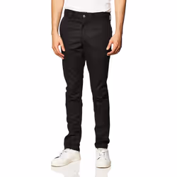 Dickies Men's Slim Skinny Fit Twill Work Pant Black 32W x 30L US