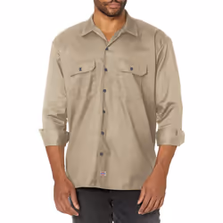Dickies Mens Long Sleeve Work Shirt Desert Sand Medium
