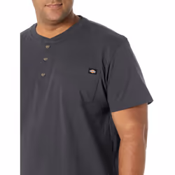 Dickies Men's Big-Tall Heavyweight Henley  Charcoal  3X-Large/Tall