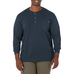 Dickies mens Long Sleeve Heavyweight henley shirts  Dark Navy  3T US