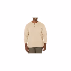 Dickies mens Long Sleeve Heavyweight henley shirts Desert Sand XX-La