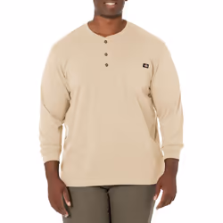 Dickies mens Big-tall Long-sleeve Heavyweight henley shirts  Desert Sa