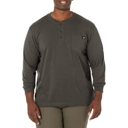 Dickies mens Big-tall Long-sleeve Heavyweight henley shirts  White  XX