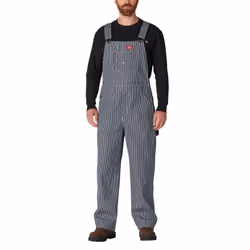 Dickies mens Hickory Striped Bib overalls and coveralls workwear apparel Hickory Stripe 34W x 32L US
