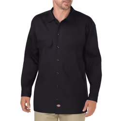Dickies Men's Long Sleeve Flex Twill Work Shirt Black X-Large