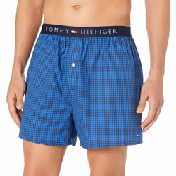 Tommy Hilfiger mens Woven Boxer underwear  Indigo Blue  Large US