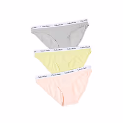 Calvin Klein underwear Women's Carousel Bikini 3 Pack  Coral/Cyber Gre